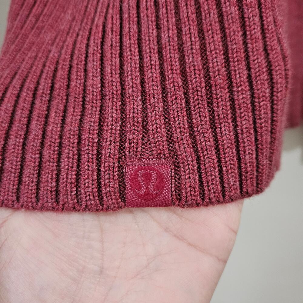 Lululemon Cashlu Sweater Wrap Heathered Mulled Cardigan Wine M/L - Picture 13 of 16